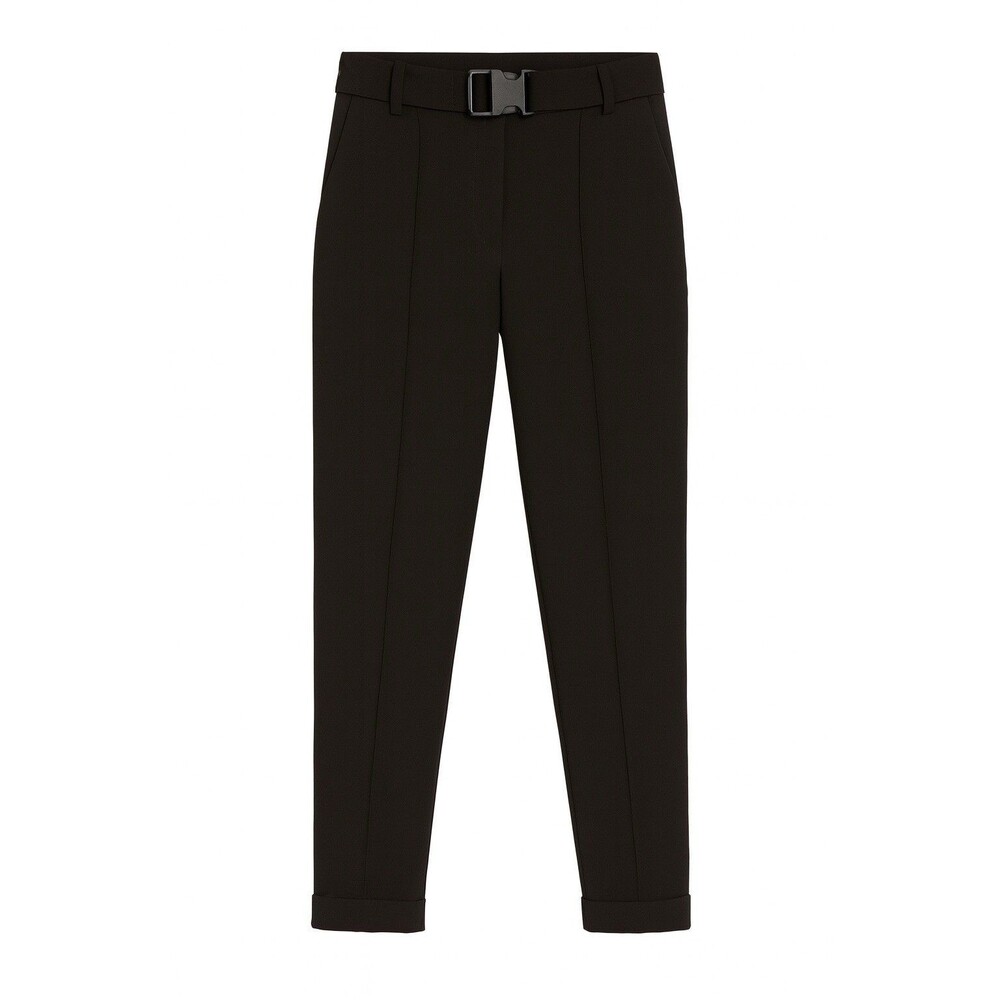 Silvia Tcherassi Black Pants With Black Clasp Belt And Buckle Women Size Small